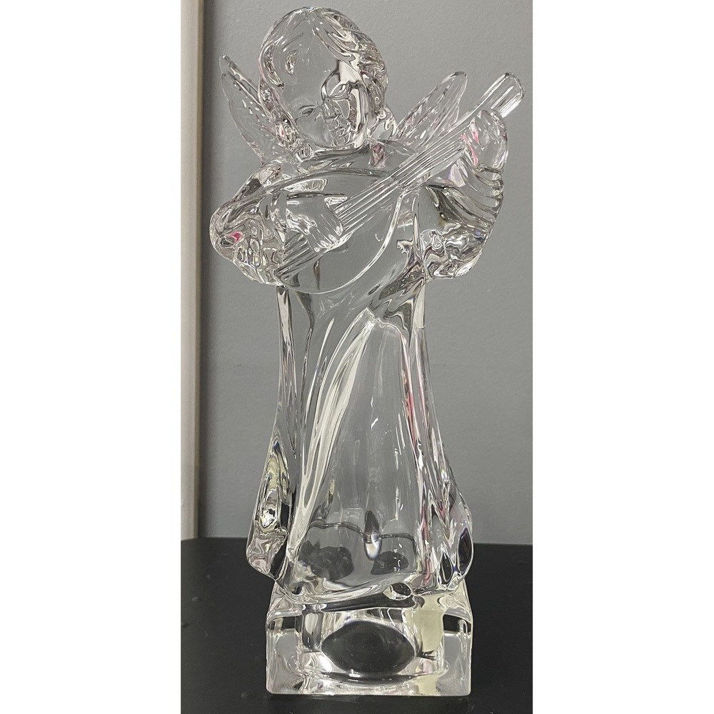 Mikasa Herald Collection Crystal Angelic Mandolin Statue Figurine 8"Tall EUC